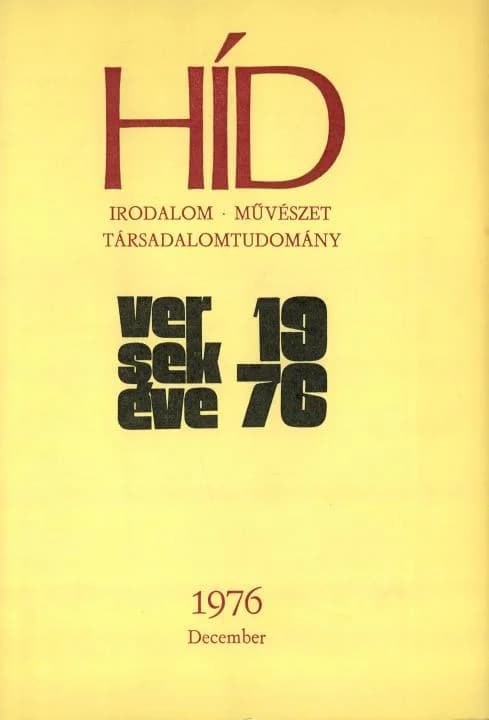 Híd, 40. évf. 1976. december. 12. sz. 1381–1560. oldal