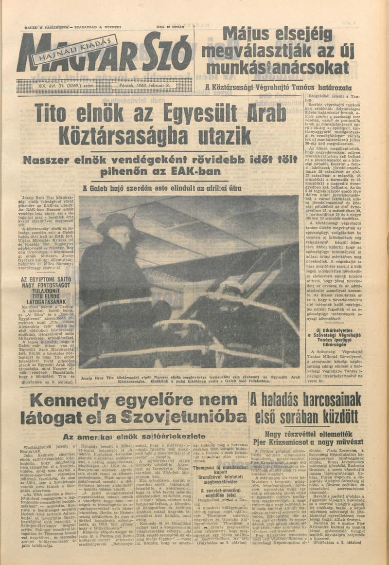 Magyar Szó, 19. évf. 1962. február 2. 31. sz. 1–14. oldal