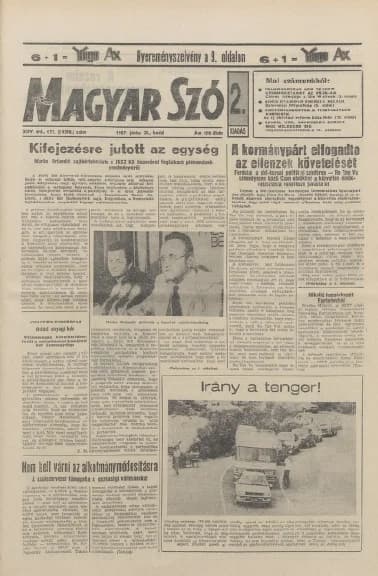 Magyar Szó, 44. évf. 1987. június 30. 177. sz. 1–20. oldal