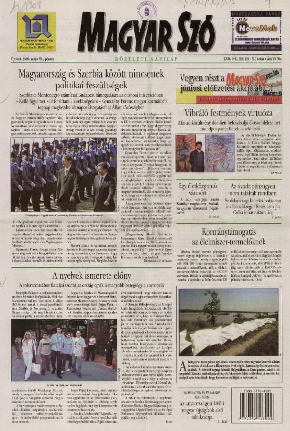 Magyar Szó, 62. évf. 2005. május 27. 122. sz. 1–20. oldal