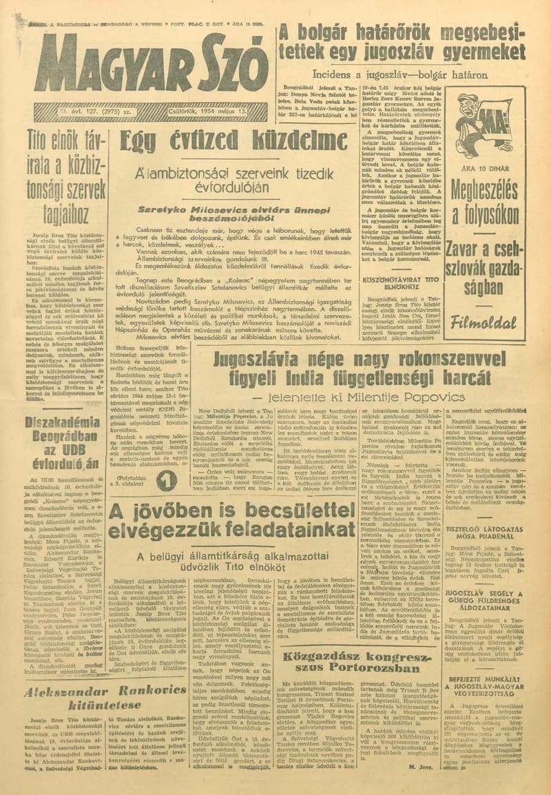 Magyar Szó, 11. évf. 1954. május 13. 127. sz. 1–8. oldal