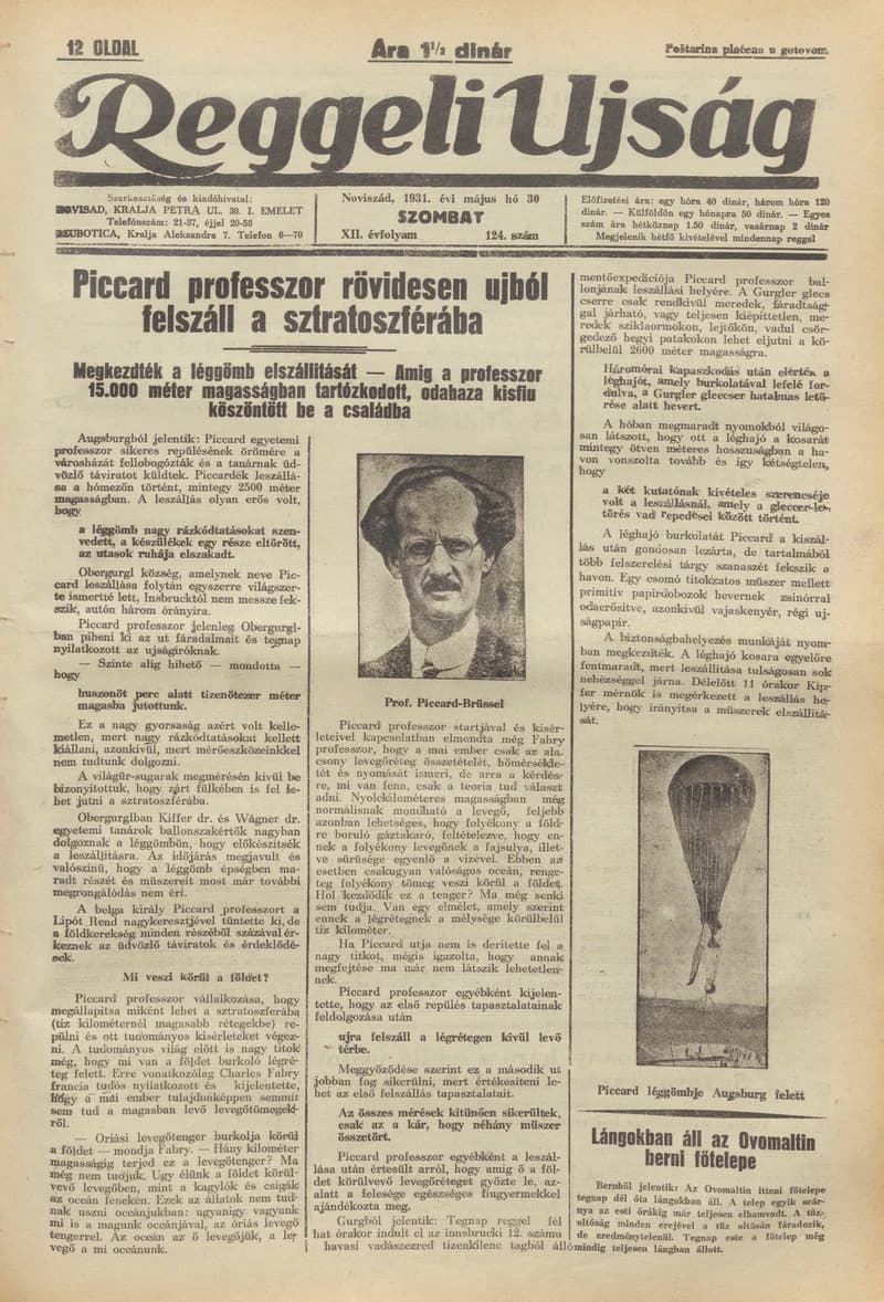 Reggeli Újság, 12. évf. 1931. május 30. 124. sz.