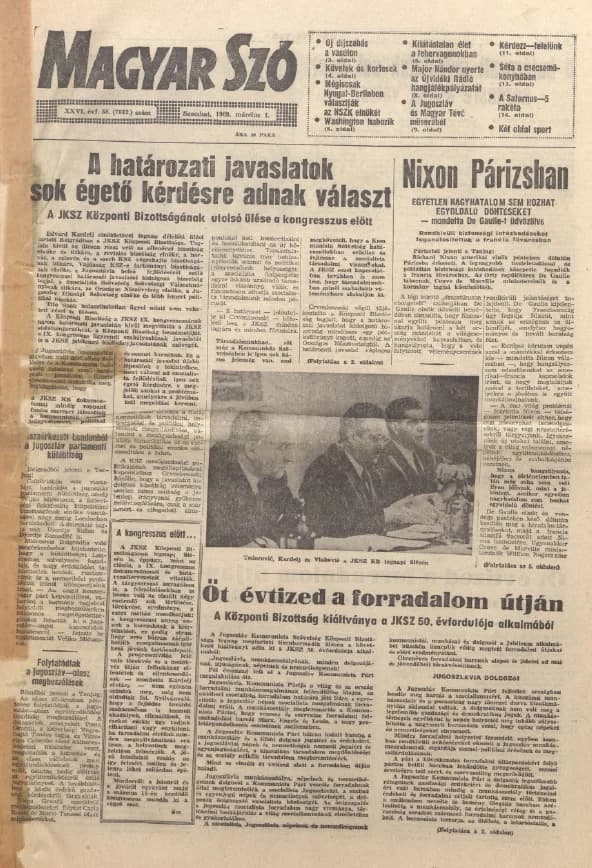 Magyar Szó, 26. évf. 1969. március 1. 58. sz.