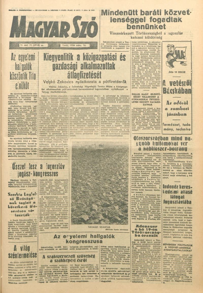 Magyar Szó, 11. évf. 1954. március 16. 71. sz. 1–10. oldal