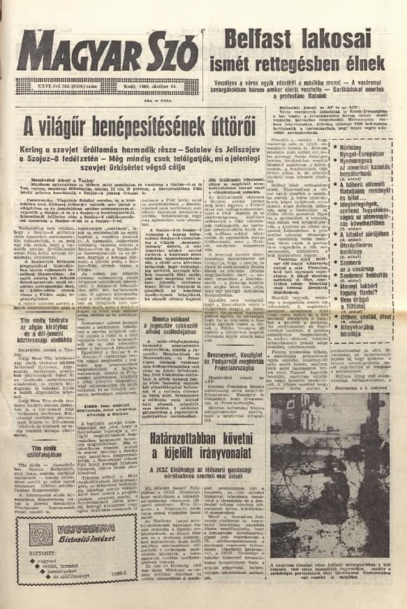 Magyar Szó, 26. évf. 1969. október 14. 284. sz. 1–16. oldal