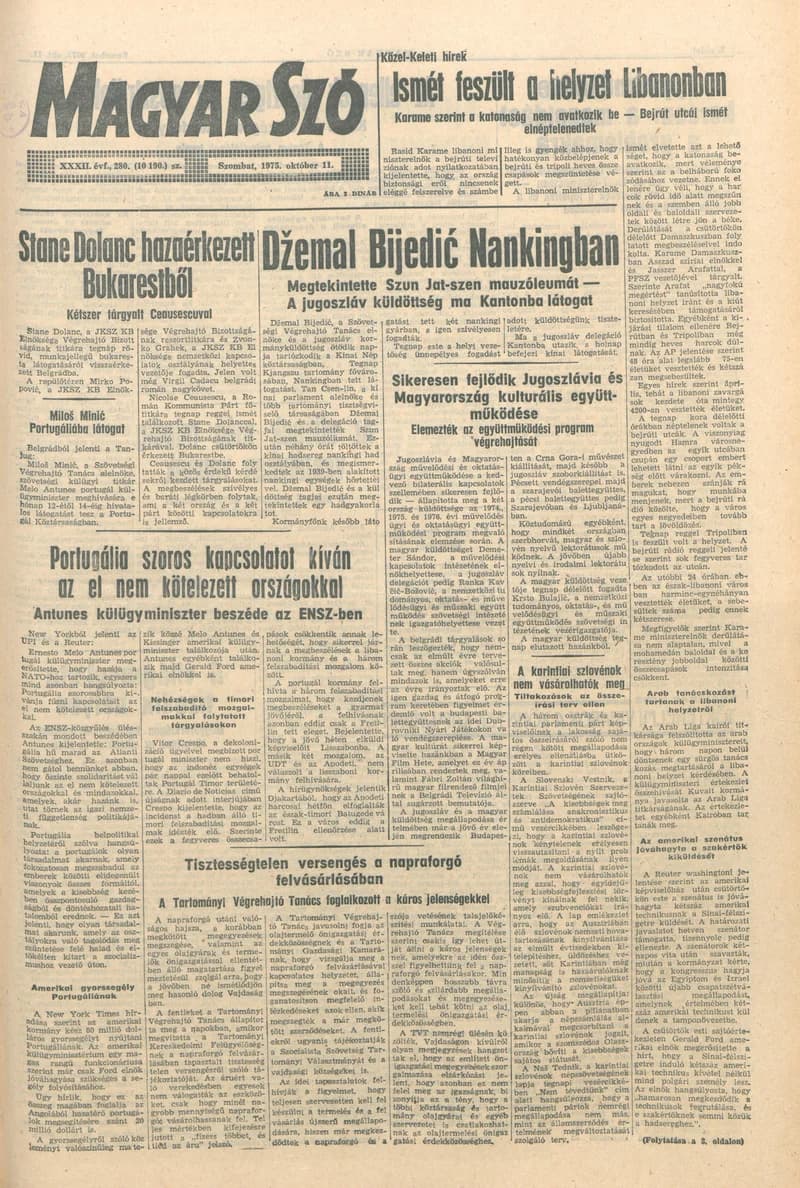 Magyar Szó, 32. évf. 1975. október 11. 280. sz.