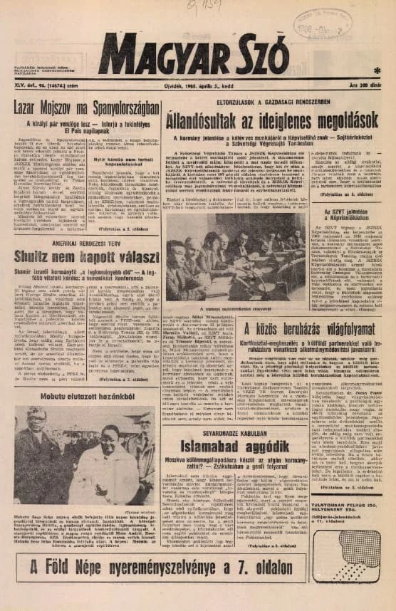 Magyar Szó, 45. évf. 1988. április 5. 94. sz. 1–20. oldal