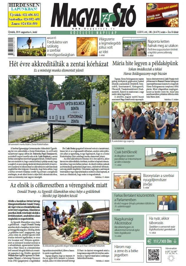 Magyar Szó, 76. évf. 2019. augusztus 6. 180. sz. 1–20. oldal