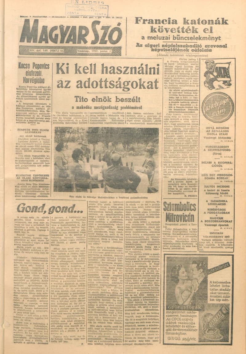 Magyar Szó, 14. évf. 1957. június 2. 149. sz. 1–12. oldal