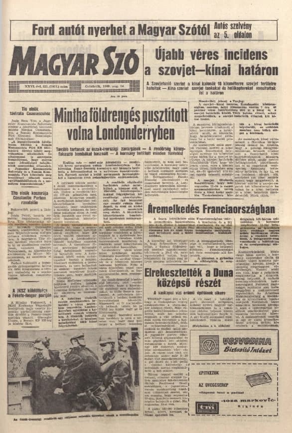 Magyar Szó, 26. évf. 1969. augusztus 14. 223. sz. 1–16. oldal