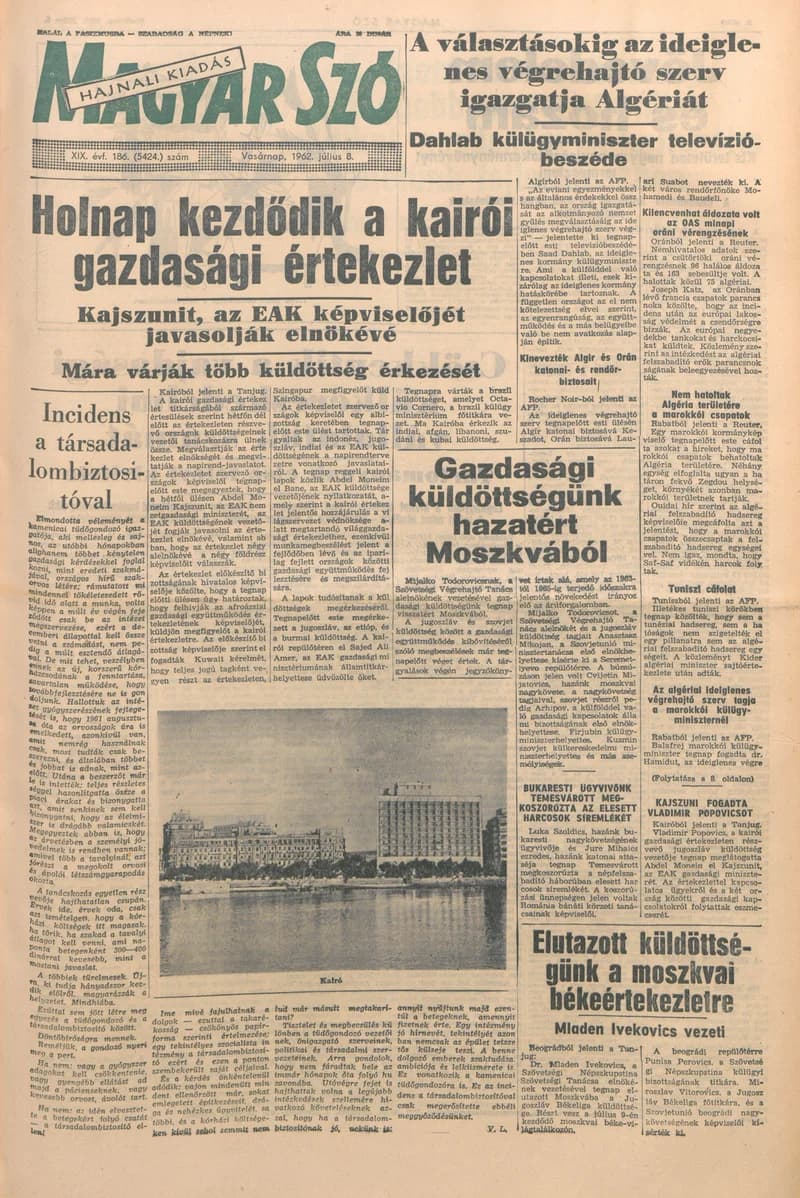 Magyar Szó, 19. évf. 1962. július 8. 186. sz. 1–24. oldal