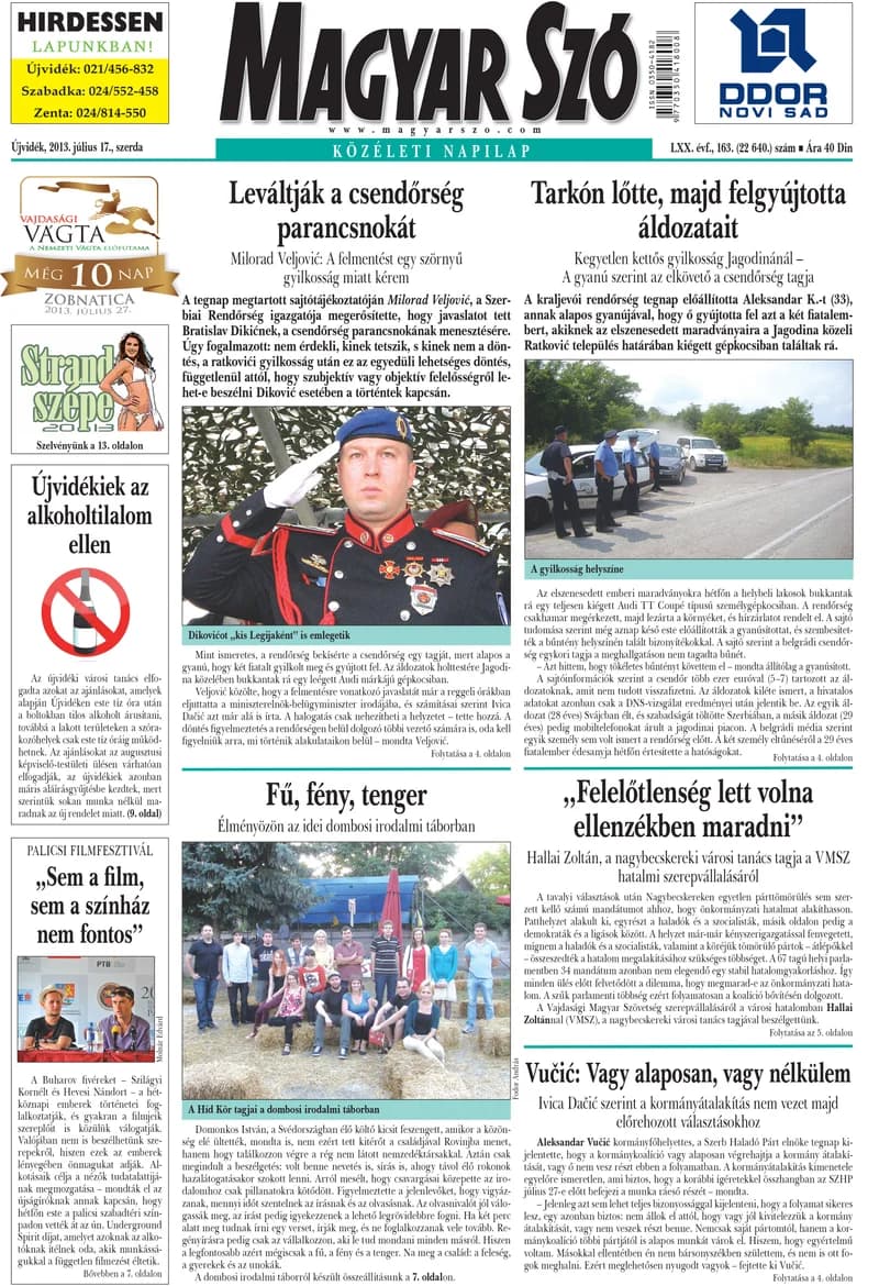 Magyar Szó, 70. évf. 2013. július 17. 163. sz. 1–20. oldal
