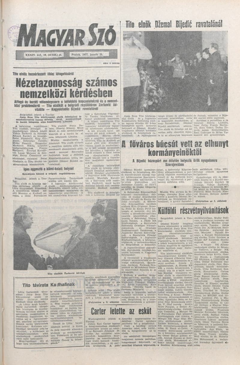 Magyar Szó, 34. évf. 1977. január 21. 19. sz.