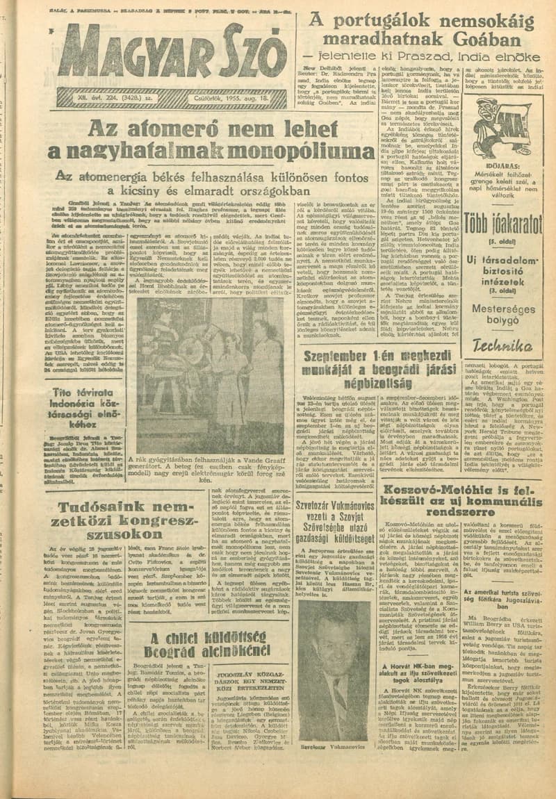 Magyar Szó, 12. évf. 1955. augusztus 17. 223. sz. 1–10. oldal