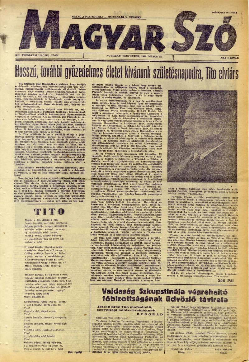 Magyar Szó, 7. évf. 1950. május 25. 123. sz. 1–4. oldal