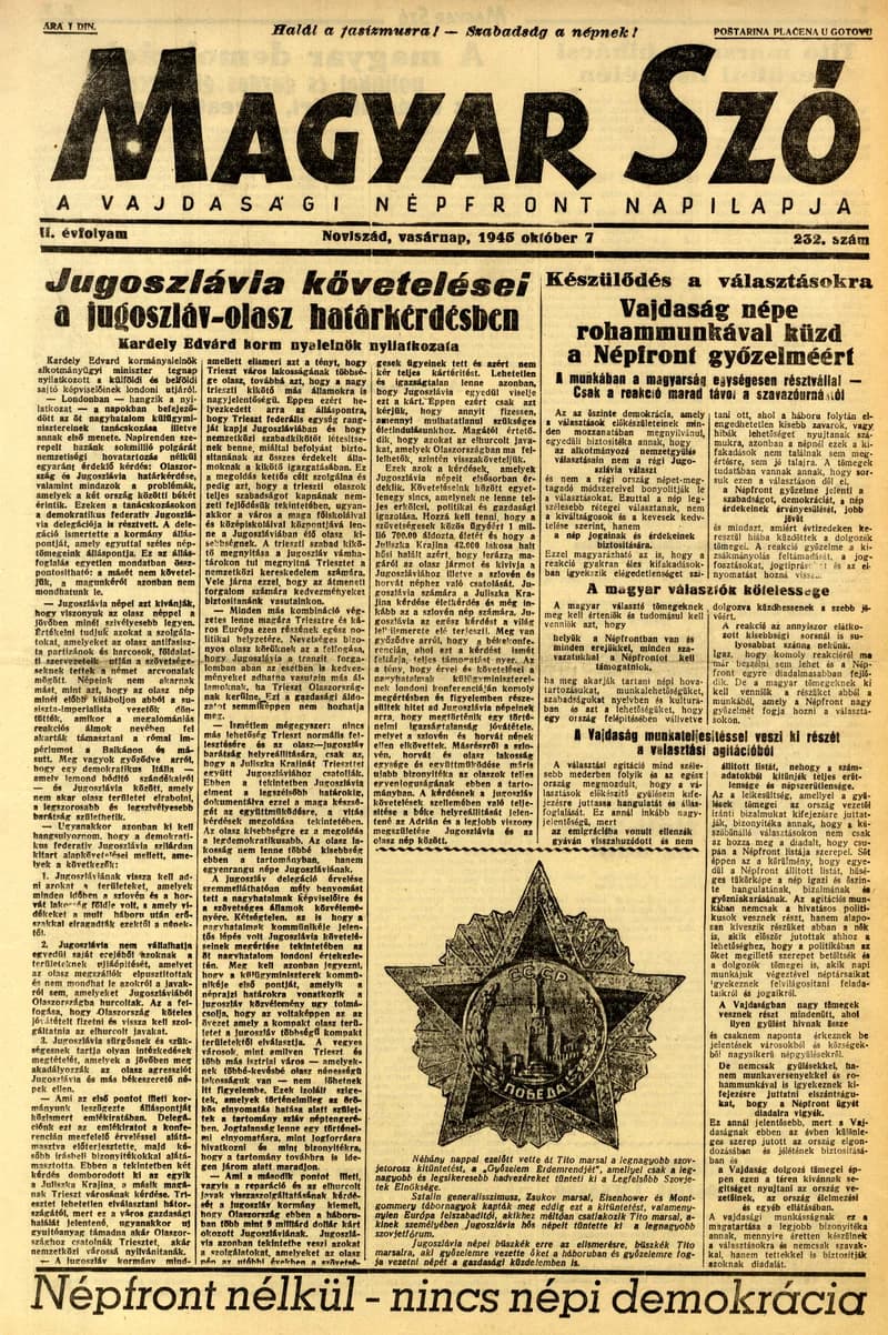Magyar Szó, 2. évf. 1945. október 7. 232. sz. 1–8. oldal