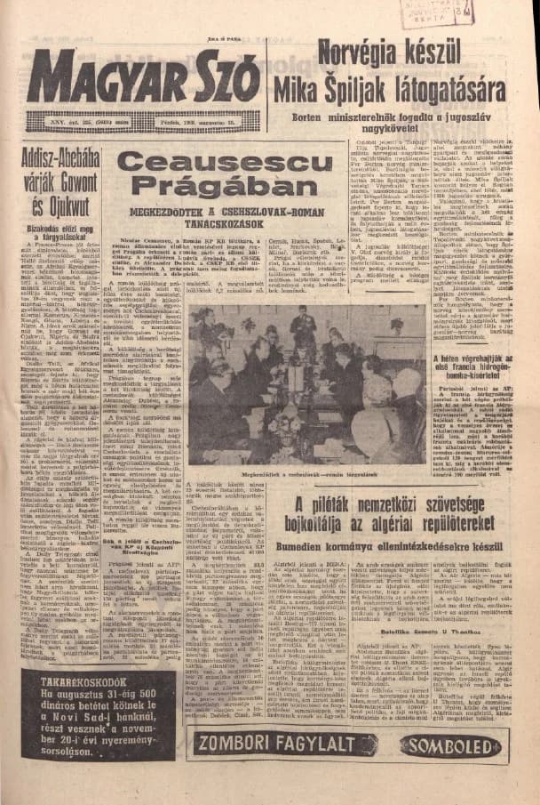 Magyar Szó, 25. évf. 1968. augusztus 16. 225. sz. 1–10. oldal