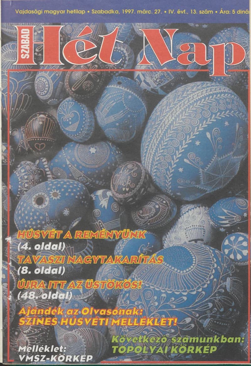 Szabad Hét Nap, 4. évf. 1997. március 27. 13. sz.