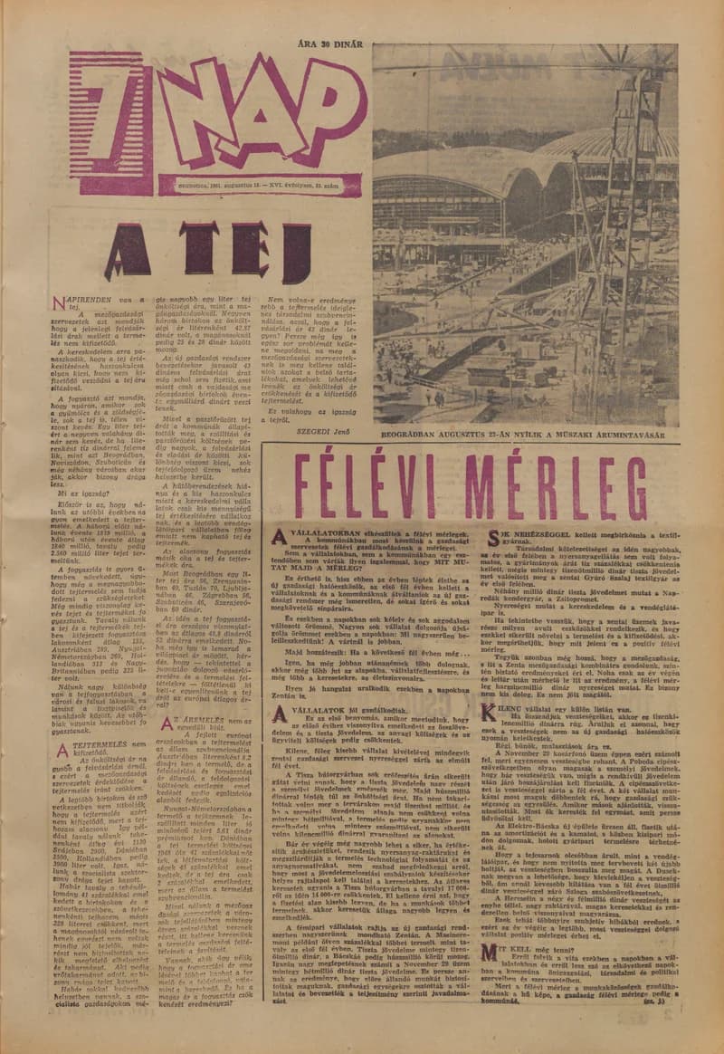 7 Nap, 16. évf. 1961. augusztus 18. 33. sz. 1–20. oldal
