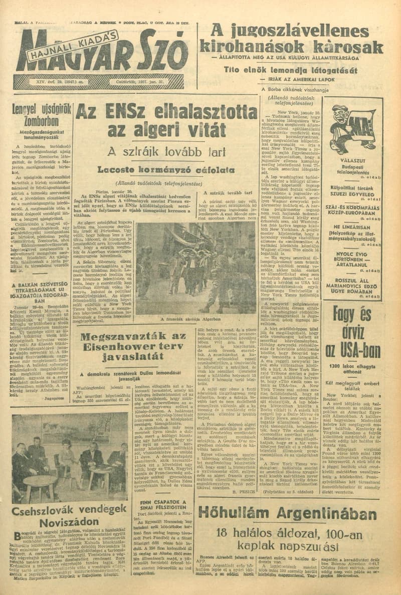 Magyar Szó, 14. évf. 1957. január 31. 29. sz. 1–14. oldal