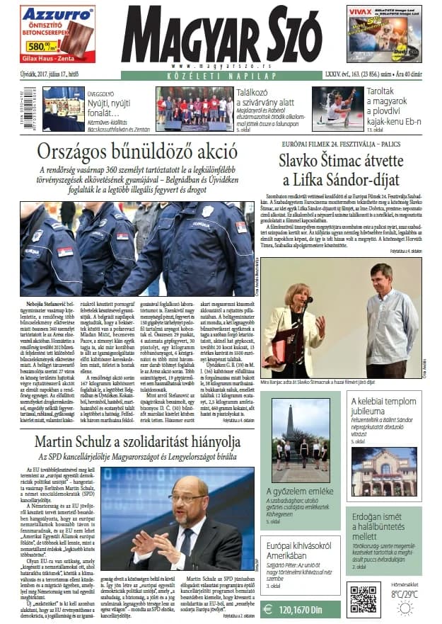 Magyar Szó, 74. évf. 2017. július 17. 163. sz. 1–20. oldal