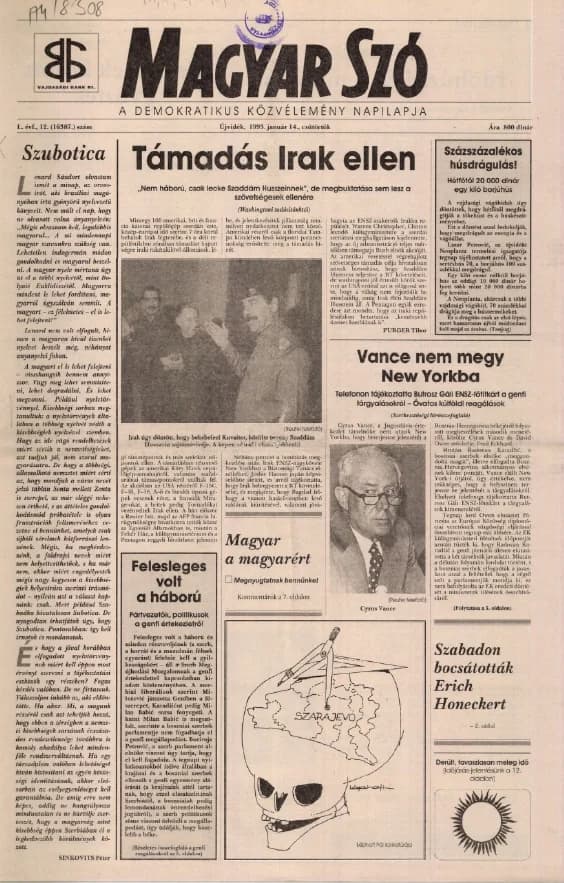Magyar Szó, 50. évf. 1993. január 14. 12. sz. 1–16. oldal