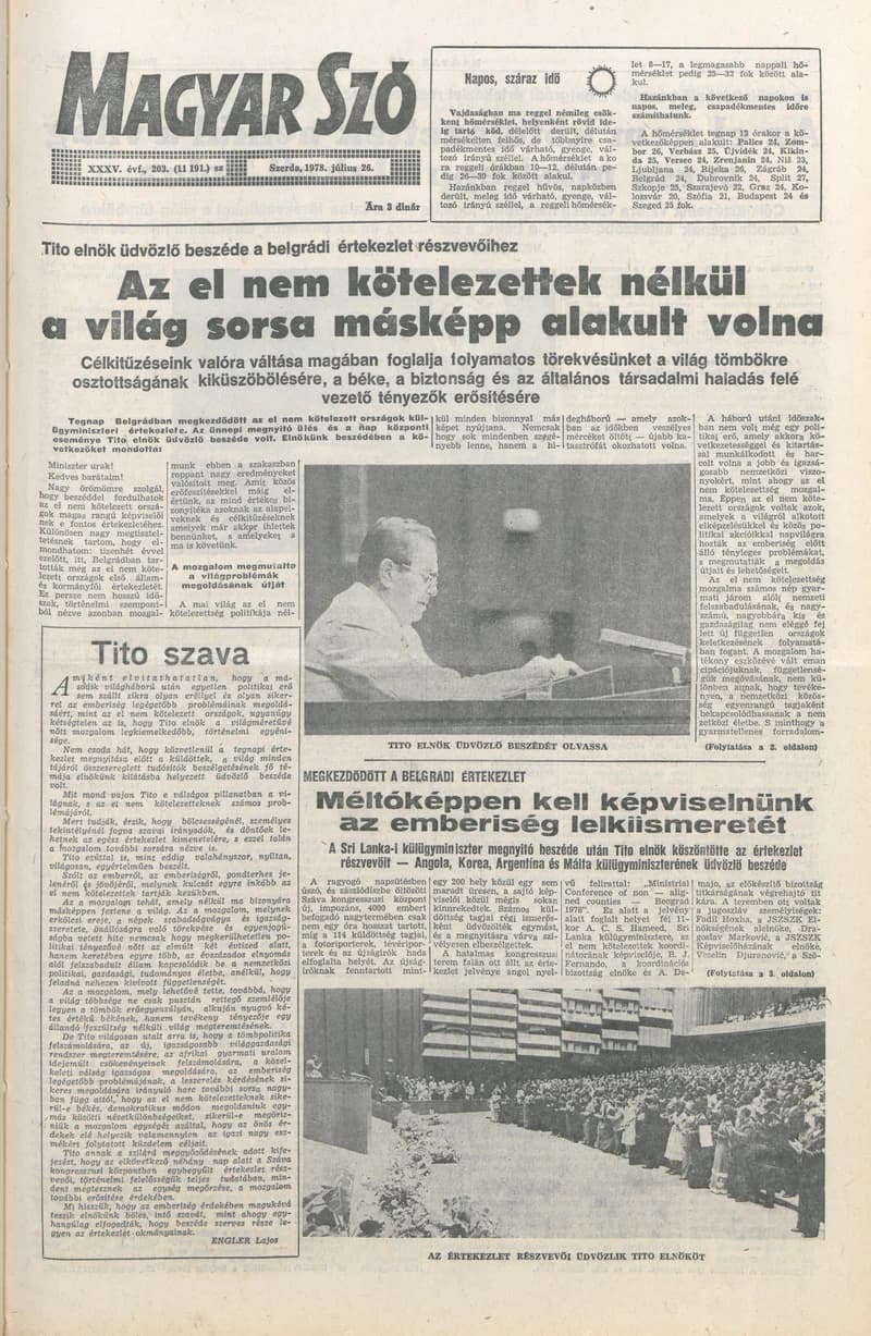 Magyar Szó, 35. évf. 1978. július 26. 203. sz. 1–20. oldal