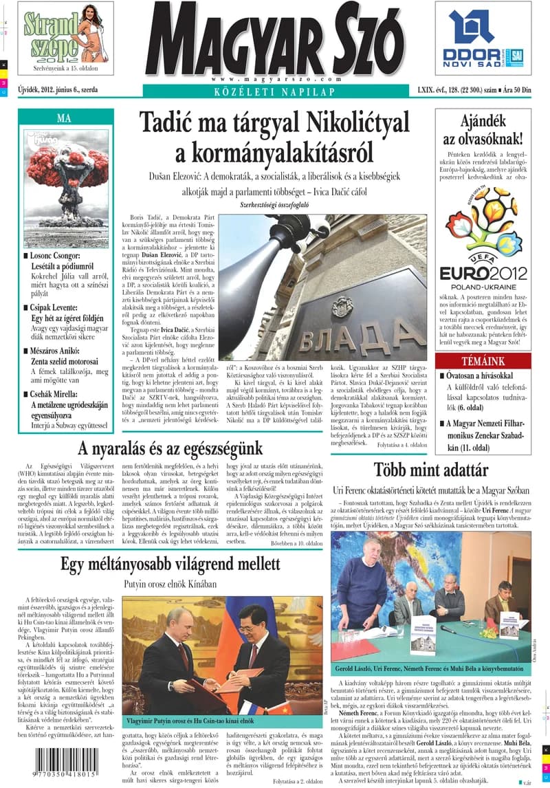 Magyar Szó, 69. évf. 2012. május 6. 128. sz. 1–20. oldal