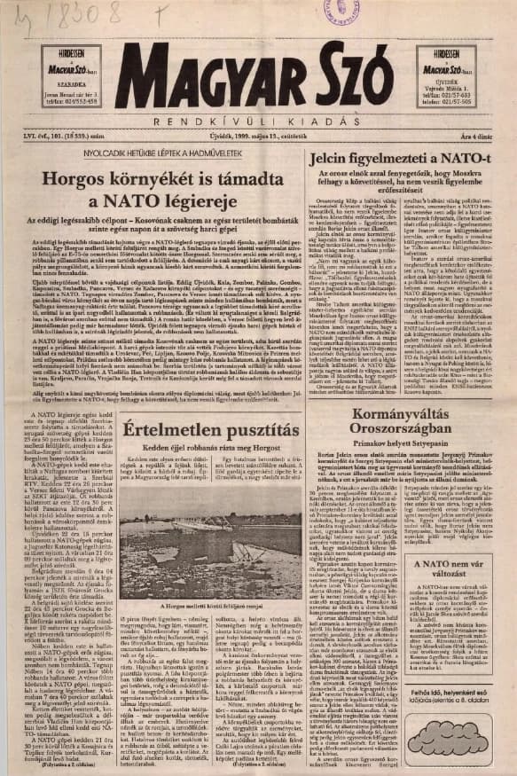 Magyar Szó, 56. évf. 1999. május 13. 101. sz. 1–8. oldal