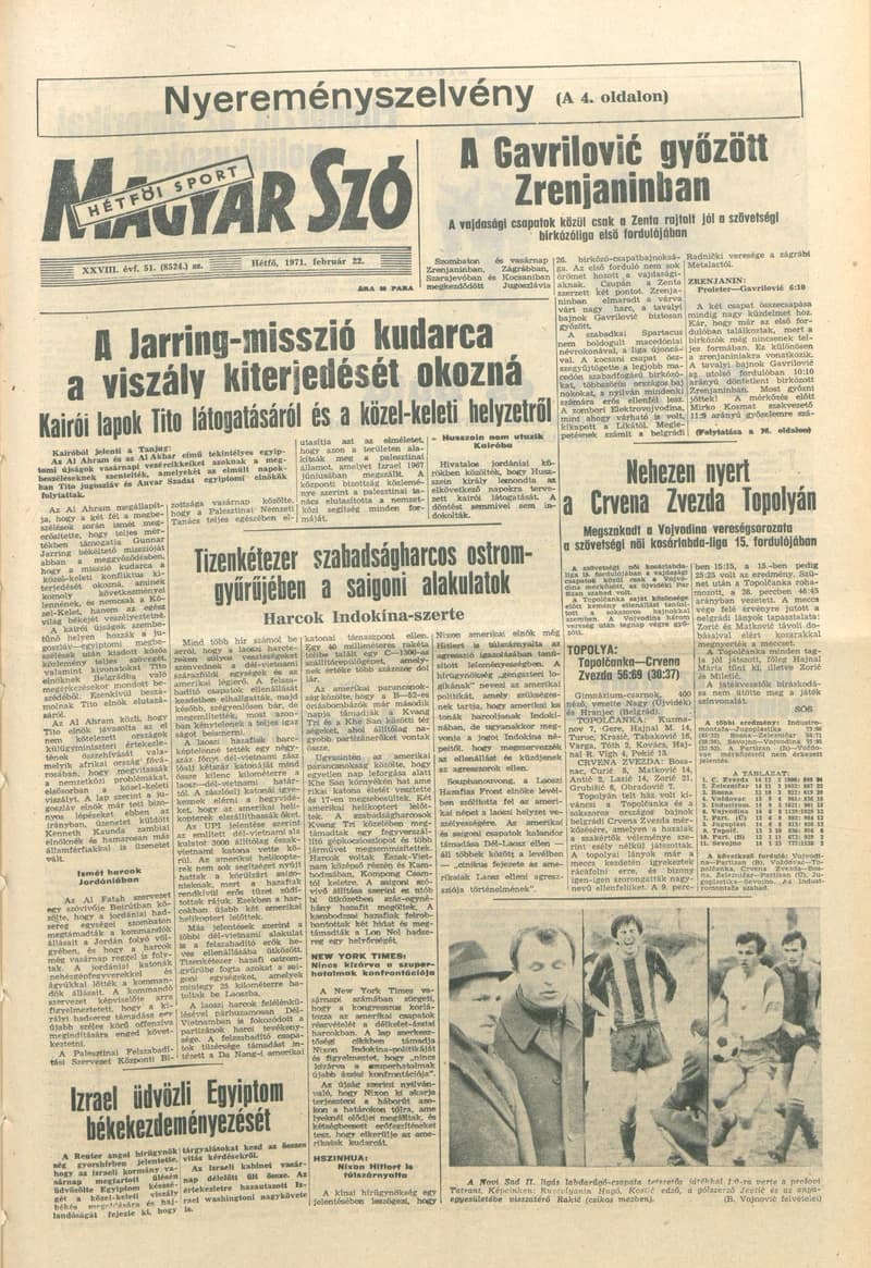 Magyar Szó, 28. évf. 1971. február 22. 51. sz. 1–16. oldal