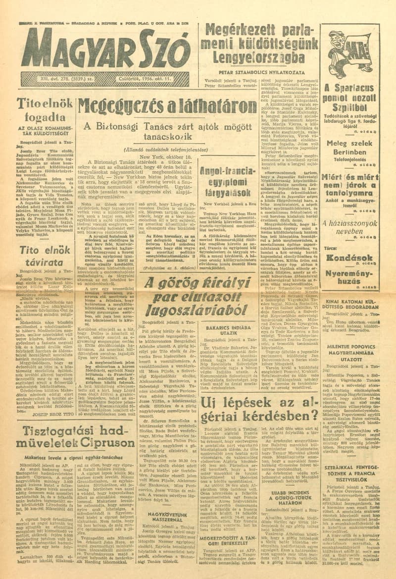 Magyar Szó, 13. évf. 1956. október 11. 278. sz. 1–8. oldal