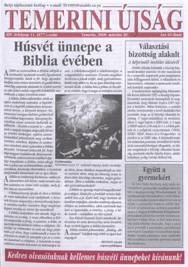Temerini Újság, 14. évf. 2008. március 20. 11. sz.