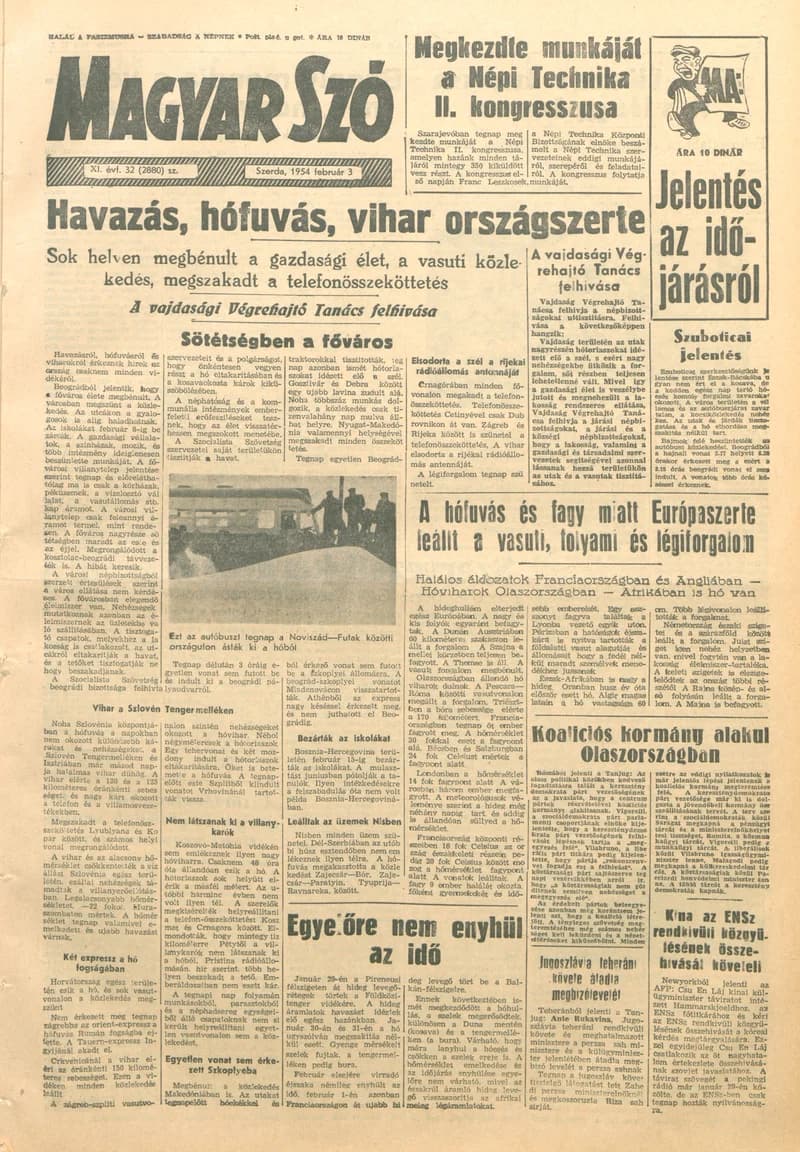Magyar Szó, 11. évf. 1954. február 3. 32. sz. 1–6. oldal