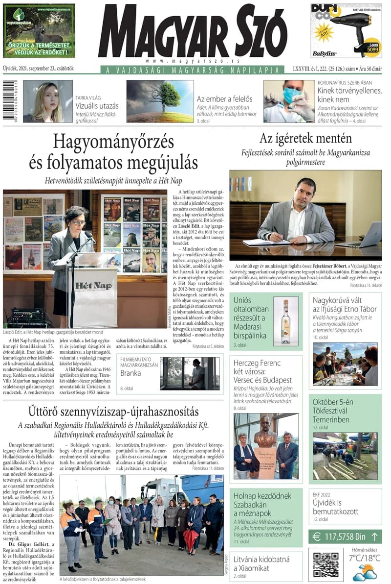 Magyar Szó, 78. évf. 2021. szeptember 23. 222. sz. 1–20. oldal