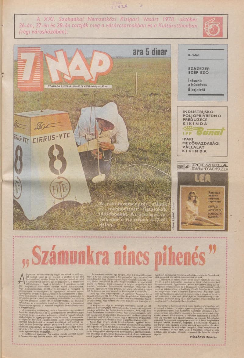 7 Nap, 33. évf. 1978. október 27. 43. sz. 1–24. oldal