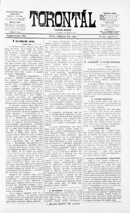 Torontál, 31. évf. 1902. augusztus 13. 185. sz.