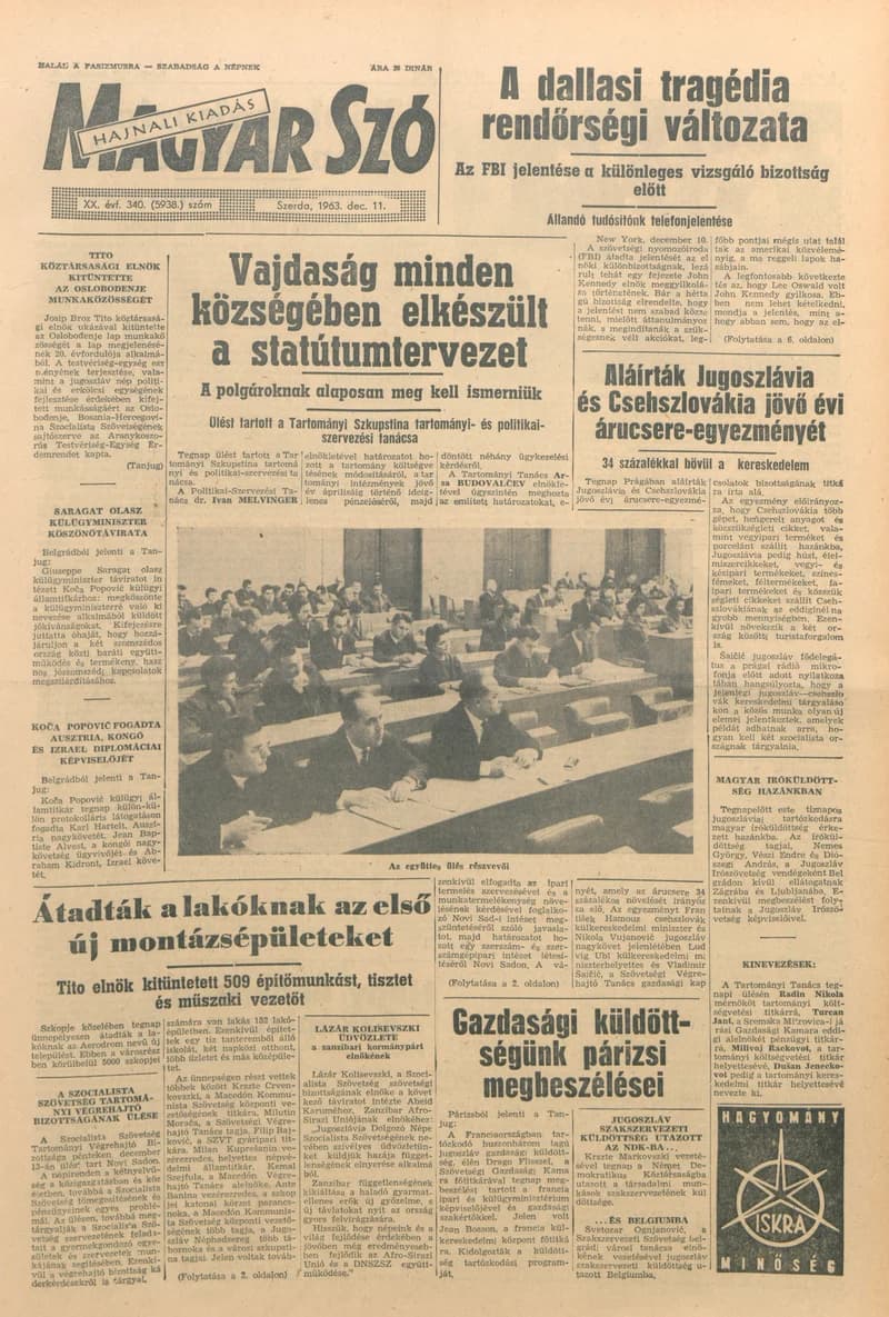 Magyar Szó, 20. évf. 1963. december 11. 340. sz. 1–16. oldal