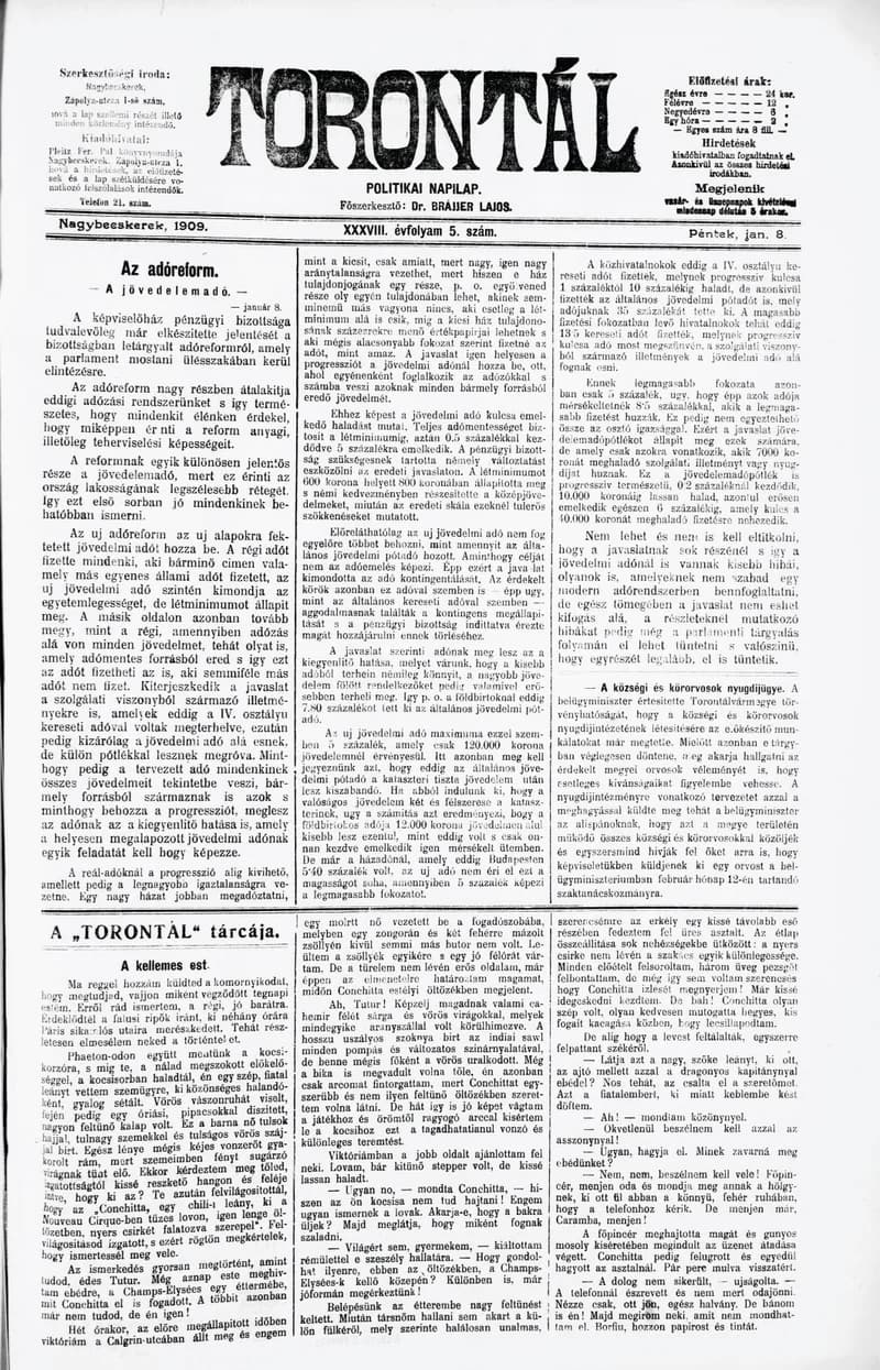Torontál, 38. évf. 1909. január 8. 5. sz.
