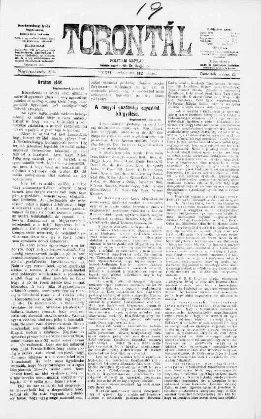Torontál, 33. évf. 1904. június 23. 142. sz.
