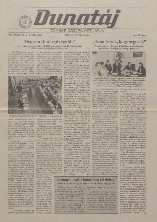 Dunatáj, 7. évf. 2005. április 27. 316–318. sz.