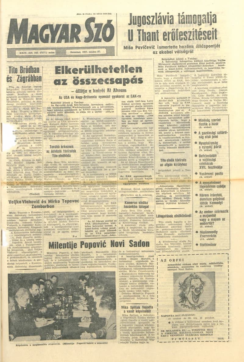 Magyar Szó, 24. évf. 1967. május 27. 142. sz. 1–12. oldal