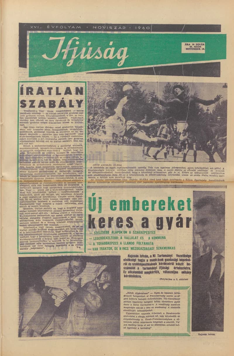 Ifjúság, 16. évf. 1960. november 10. 46. sz.