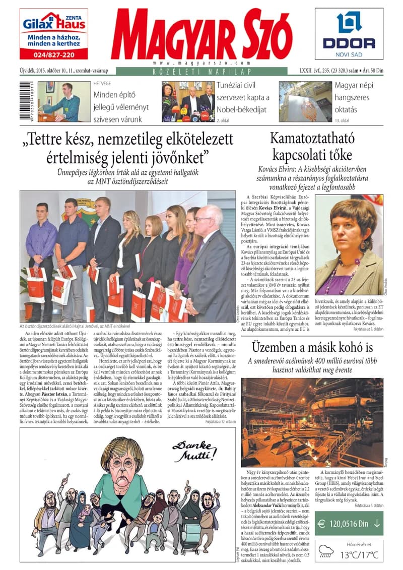 Magyar Szó, 72. évf. 2015. október 10. – 11. 235. sz. 1–32. oldal