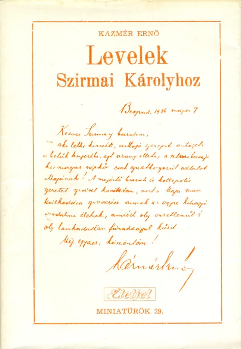 Levelek Szirmai Károlyhoz