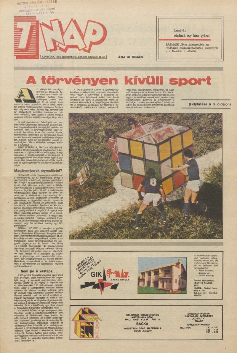 7 Nap, 37. évf. 1982. szeptember 3. 36. sz. 1–16. oldal