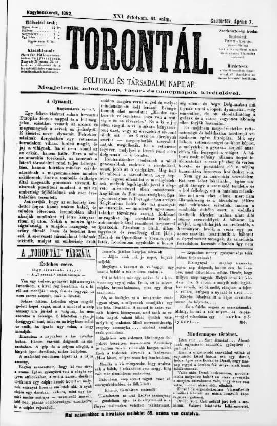 Torontál, 21. évf. 1892. április 7. 61. sz.