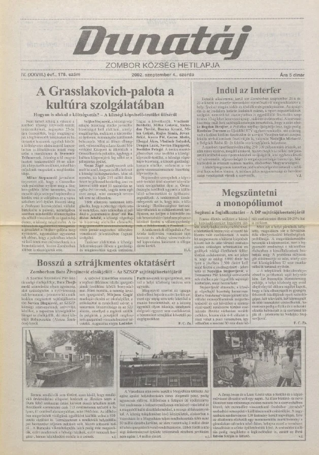 Dunatáj, 4. évf. 2002. szeptember 4. 178. sz.