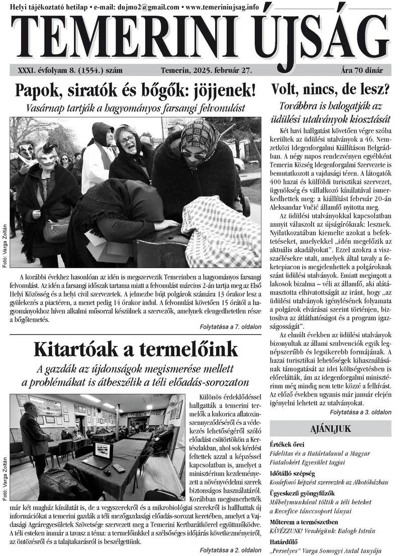 Temerini Újság, 31. évf. 2025. február 27. 8. sz.