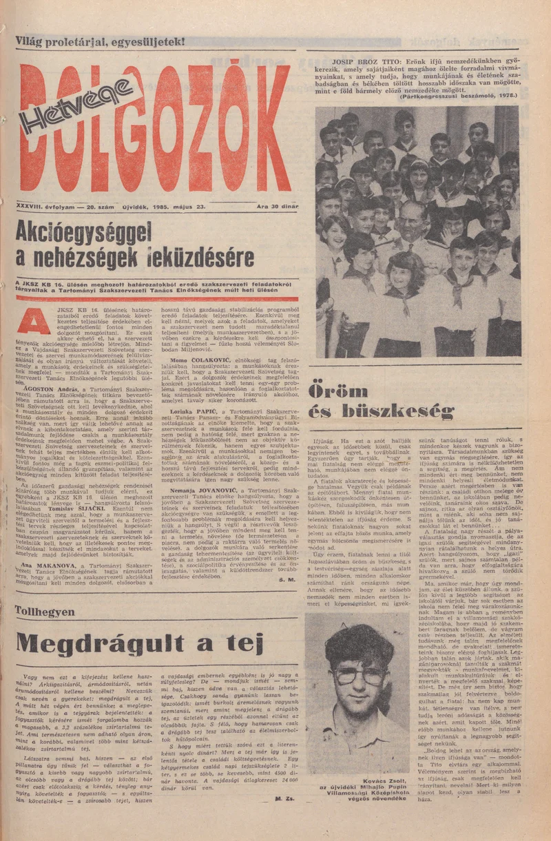 Dolgozók, 39. évf. 1985. május 23. 20. sz.