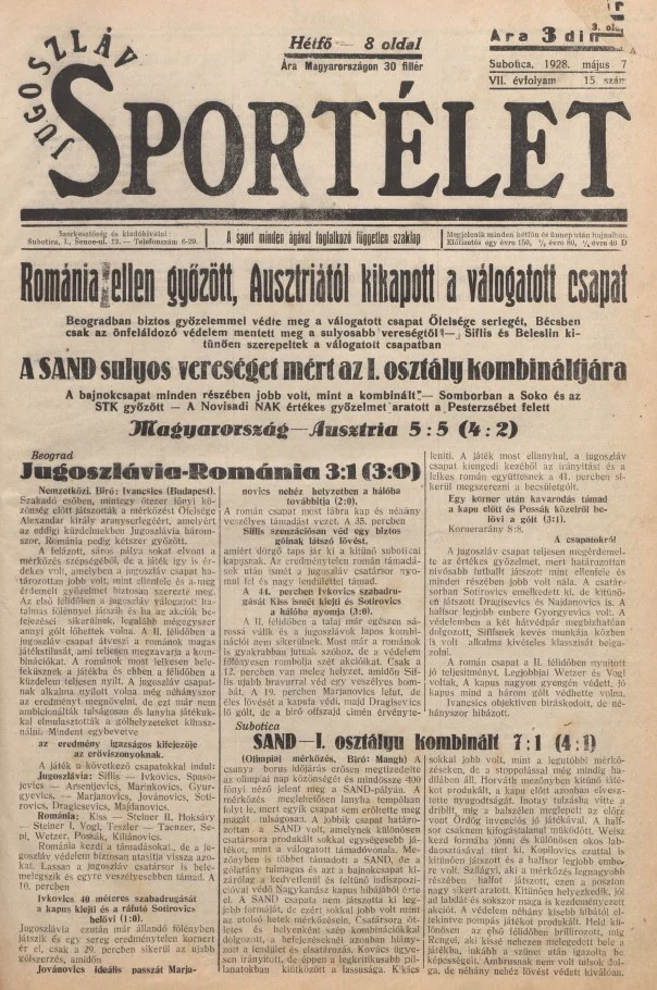 Jugoszláv sportélet, 7. évf. 1928. május 7. 15. sz.
